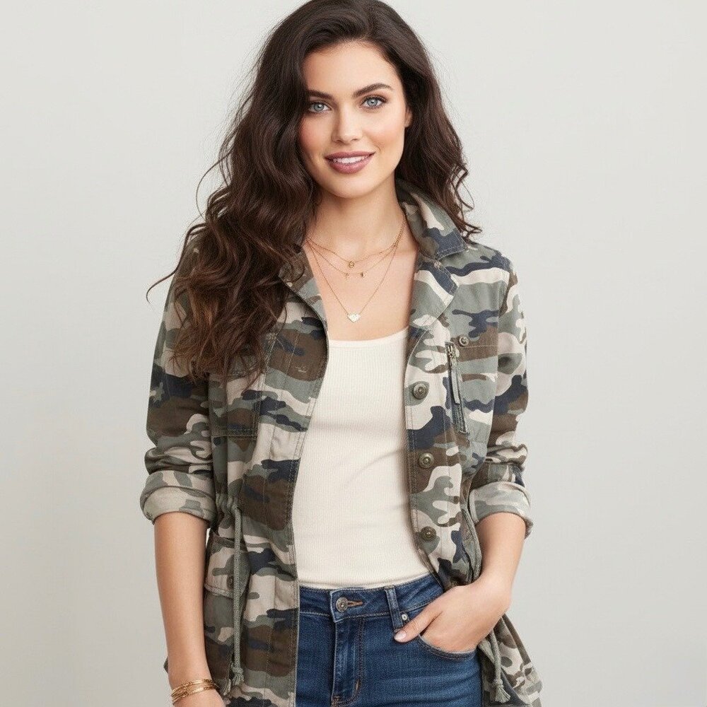 VTG Banana Republic Camo Military Jacket| Y2K Gorpcore Utility Grunge Streetwear